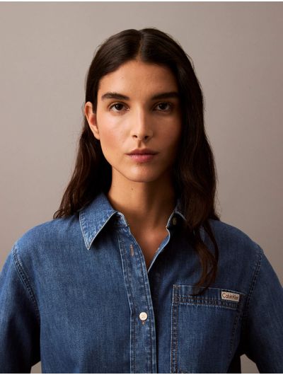Camisa-Calvin-Klein-Chambray-Mujer-Azul