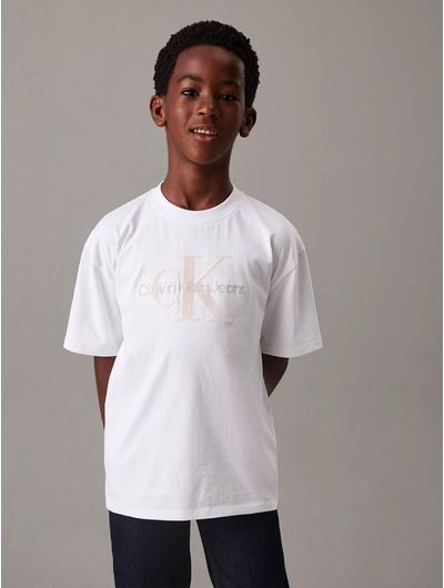 Playera-Calvin-Klein-Monologo-Niño-Blanco