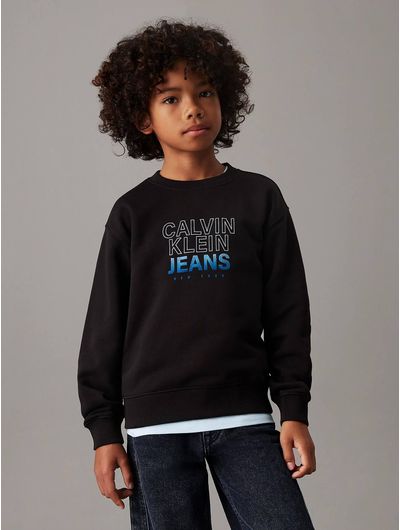 Sudadera-Calvin-Klein-Estampado-Niño-Negro