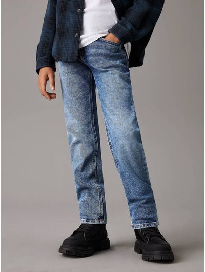 Jeans-Calvin-Klein-Mid-Rise-Straight-Niño-Azul