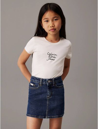 Playera-Calvin-Klein-Diseño-Niña-Blanco