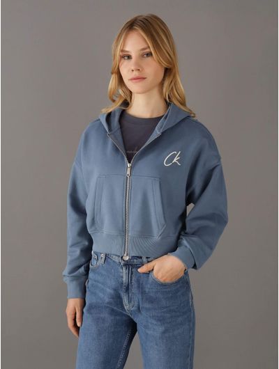 Sudadera-Calvin-Klein-con-Monograma-Mujer-Azul