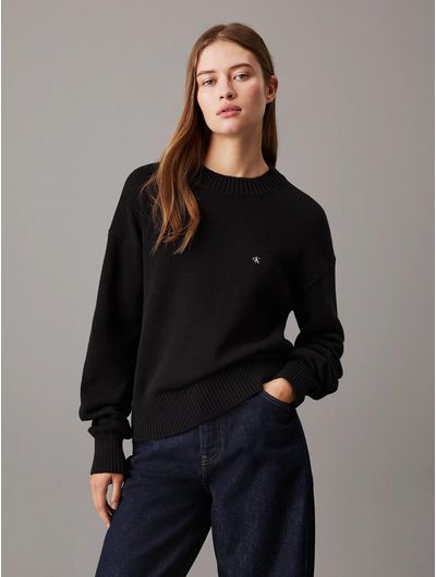 Sueter-Calvin-Klein-Micro-Monograma-Mujer-Negro