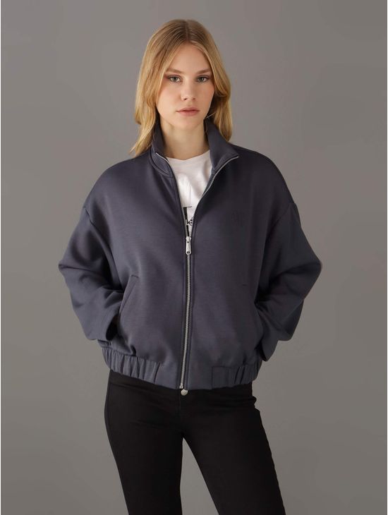 Sudadera-Calvin-Klein-con-Monograma-Mujer-Gris