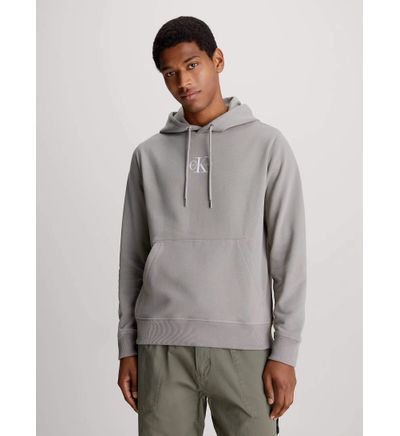 Sudadera Calvin Klein Monologo Hombre Gris Sudaderas Calvin