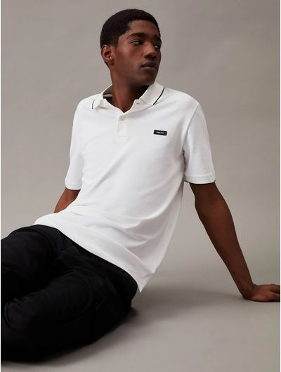 Polo-Calvin-Klein-Logo-Hombre-Blanco