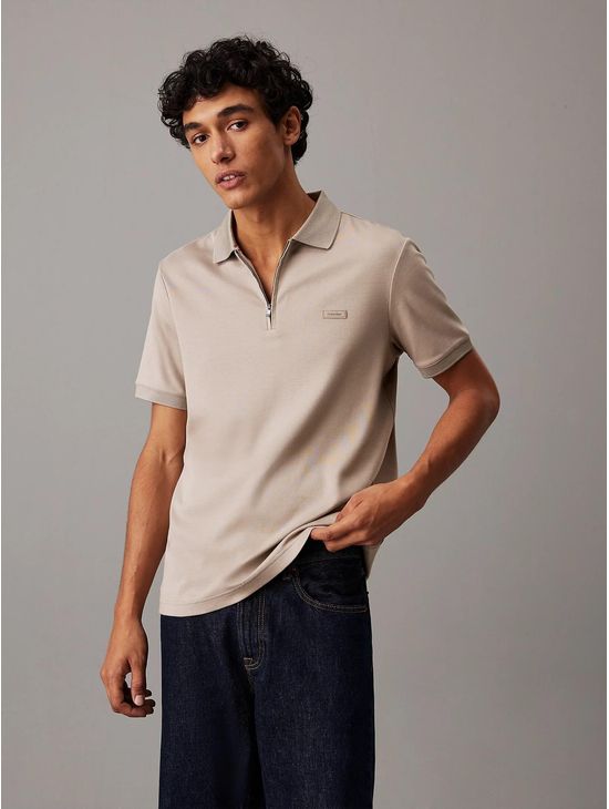 Polo-Calvin-Klein-con-Cierre-Hombre-Cafe