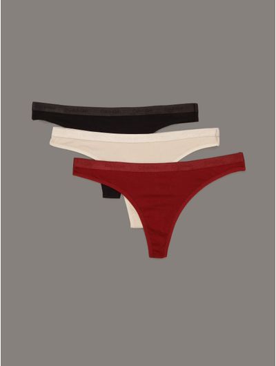 Tangas-Calvin-Klein-Modern-Logo-Pack-de-3-Mujer-Multicolor