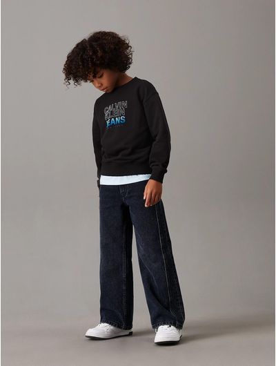 Sudadera-Calvin-Klein-Estampado-Niño-Negro