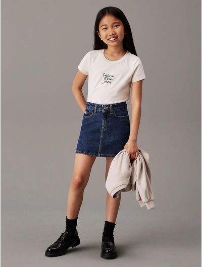 Playera-Calvin-Klein-Diseño-Niña-Blanco