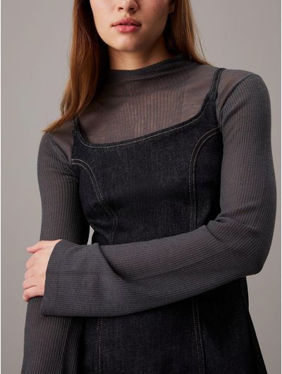 Vestido-Calvin-Klein-Lencero-Denim-Mujer-Negro
