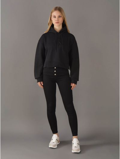 Sudadera-Calvin-Klein-Monograma-Mujer-Negro