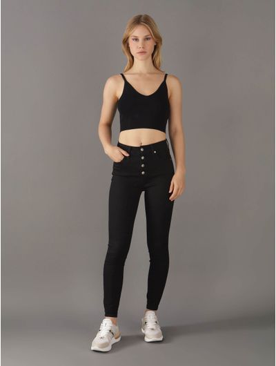 Top-Calvin-Klein-Acanalado-Mujer-Negro