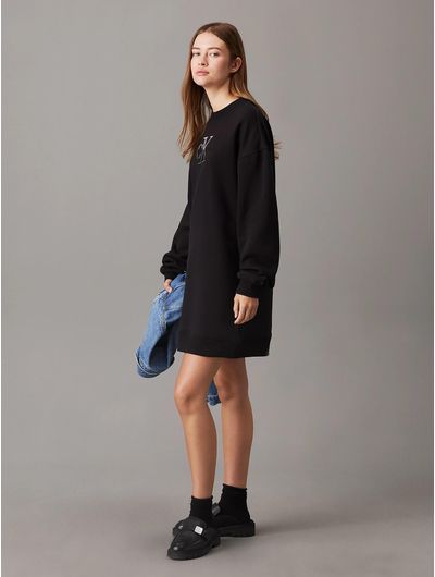 Vestido-Calvin-Klein-Sudadera-Monologo-Mujer-Negro