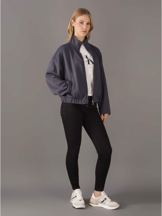 Sudadera-Calvin-Klein-con-Monograma-Mujer-Gris