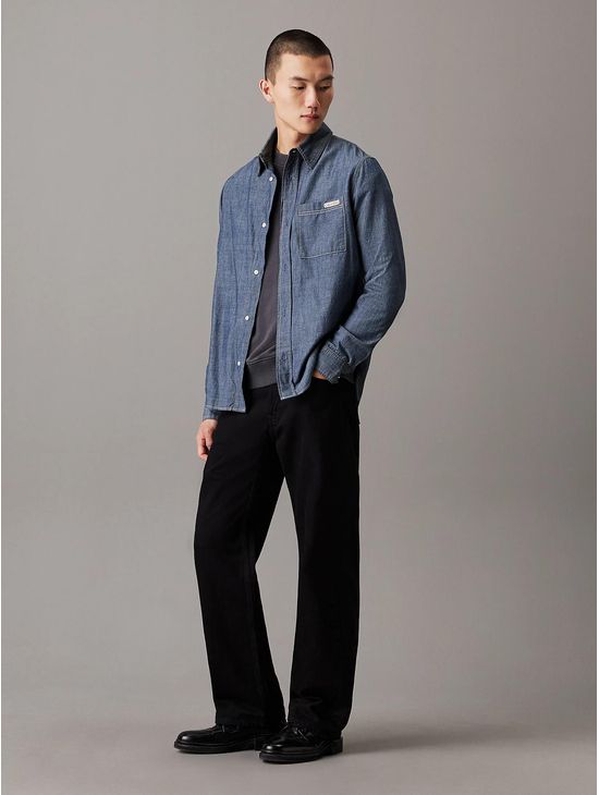 Camisa-Calvin-Klein-Chambray-Hombre-Azul