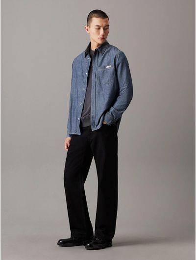 Camisa-Calvin-Klein-Chambray-Hombre-Azul