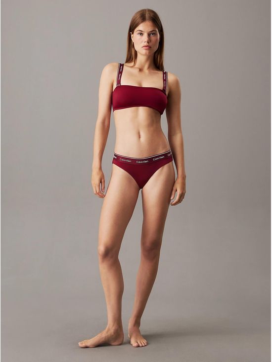 Top-Calvin-Klein-de-Traje-de-Baño-Bandeau-Mujer-Rojo
