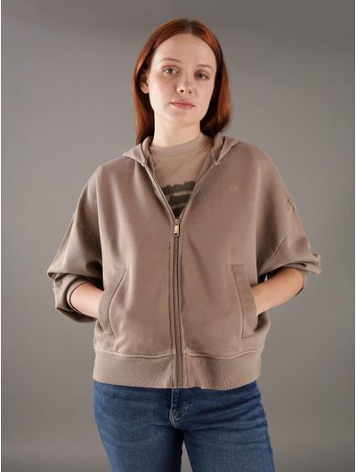 Sudadera-Calvin-Klein-con-Monograma-Mujer-Cafe