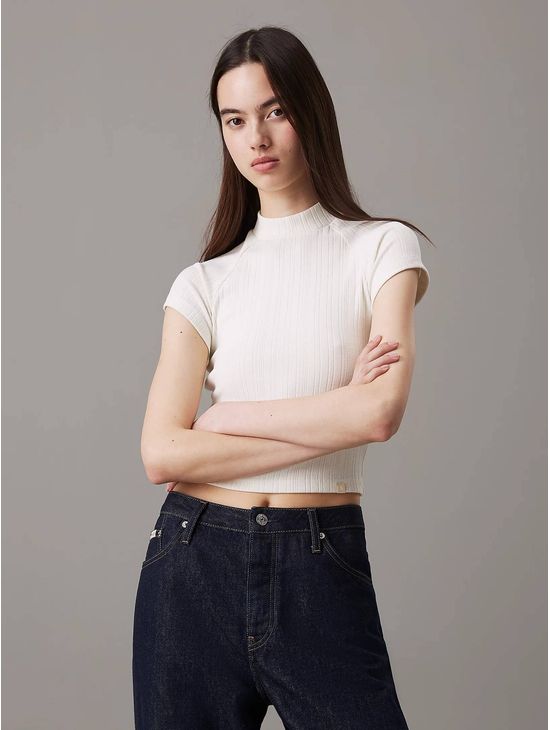 Playera-Calvin-Klein-Slim-Canale-Mujer-Blanco