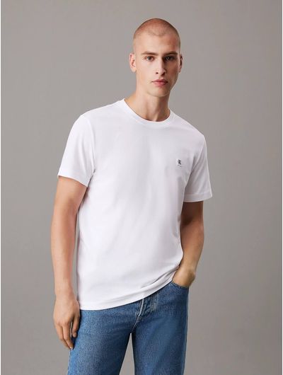 Playera-Calvin-Klein-con-Monograma-Bordado-en-Parche-Hombre-Blanco