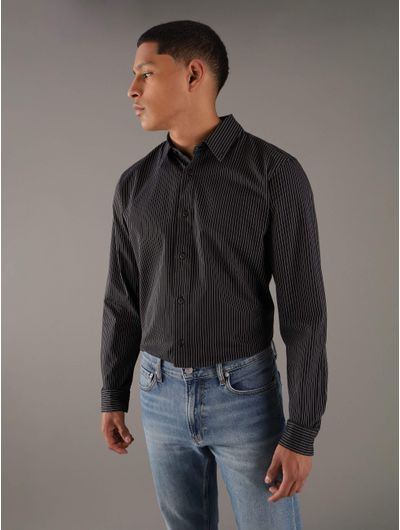 Camisa-Calvin-Klein-con-Rayas-Verticales-Hombre-Negro