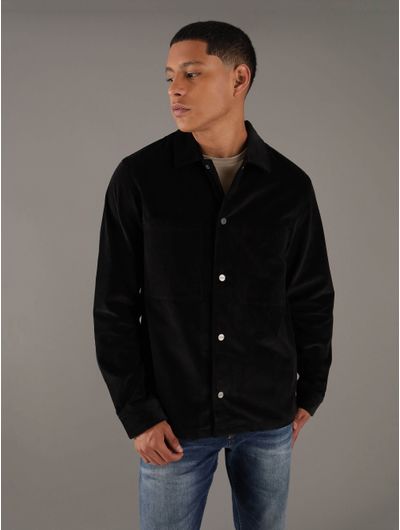 Sobrecamisa-Calvin-Klein-con-Acabado-Tejido-Pana-Hombre-Negro