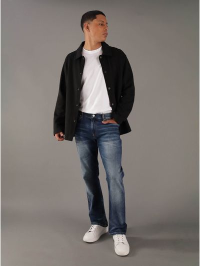 Sobrecamisa-Calvin-Klein-con-Monograma-Bordado-Hombre-Negro