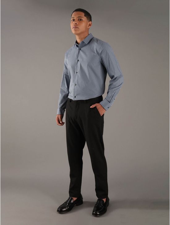 Camisa-Calvin-Klein-con-Estampado-A-Rayas-Hombre-Azul