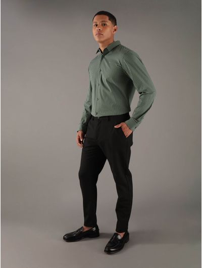 Camisa-Calvin-Klein-con-Estampado-A-Rayas-Hombre-Verde