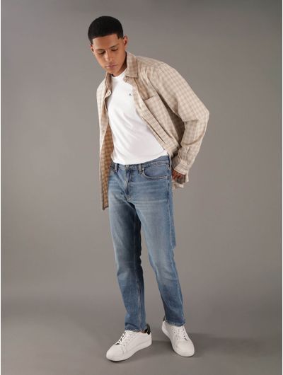 Camisa-Calvin-Klein-con-Estampado-A-Cuadros-Hombre-Beige