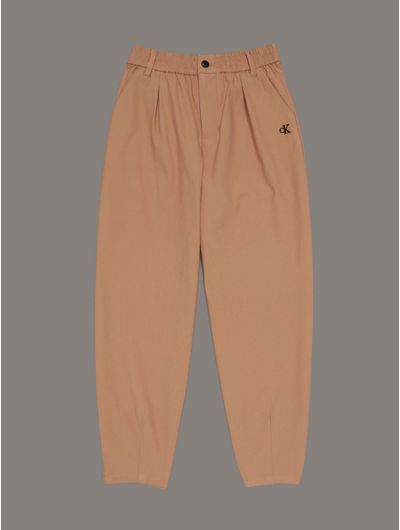 pantalon-calvin-klein-monograma-bordado-niña-cafe