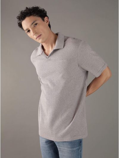 Polo-Calvin-Klein-Logo-Hombre-Gris