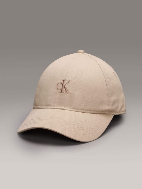 Gorra-Calvin-Klein-Monograma-Bordado-Beige