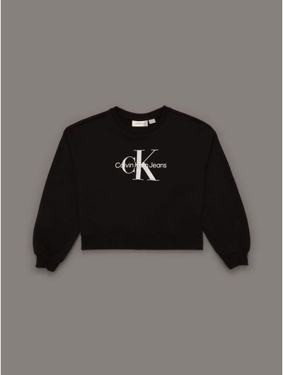 Sudadera-Calvin-Klein-Monologo-Niña-Negro