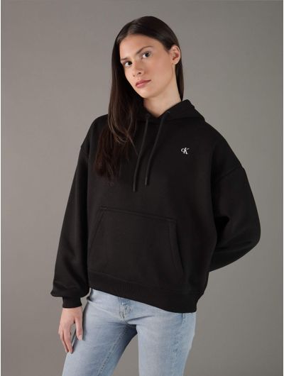 Sudadera-Calvin-Klein-Monograma-Mujer-Negro