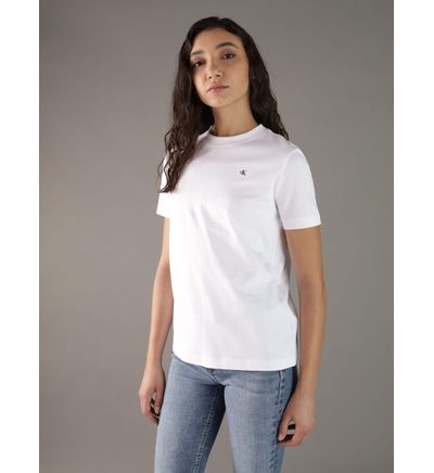 Playera Calvin Klein Monograma Mujer Blanco Playeras Calvin