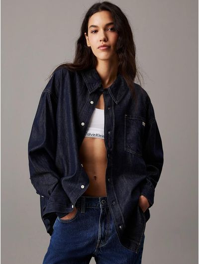 Camisa-Calvin-Klein-Denim-Oversized-Mujer-Azul