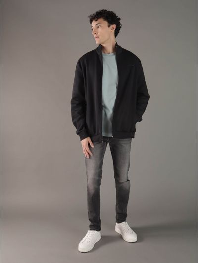 Sudadera-Calvin-Klein-Logotipo-Bordado-Hombre-Negro
