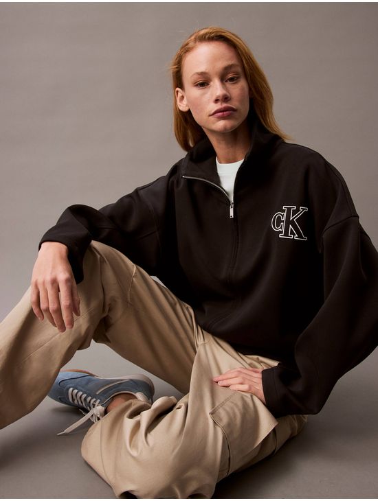 Sudadera-Calvin-Klein-Spacer-Monograma-Mujer-Negro