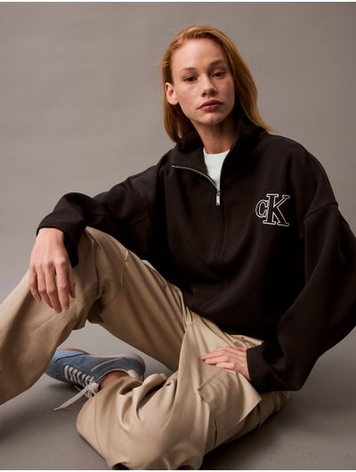 Sudadera-Calvin-Klein-Spacer-Monograma-Mujer-Negro