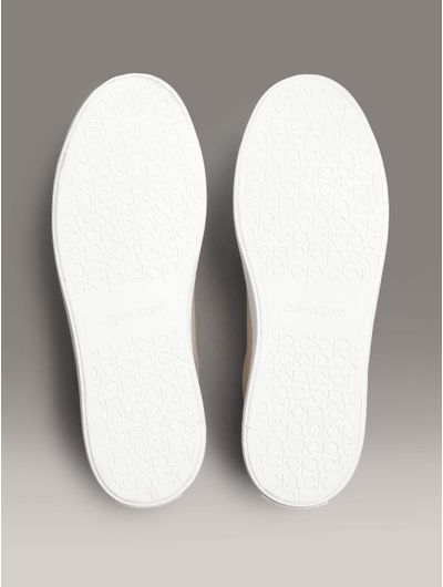 Tenis-Calvin-Klein-Logotipo-Mujer-Beige