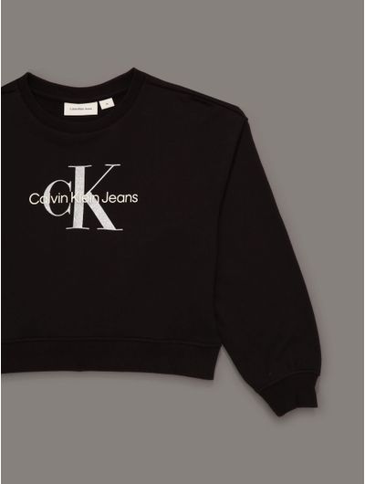Sudadera-Calvin-Klein-Monologo-Niña-Negro