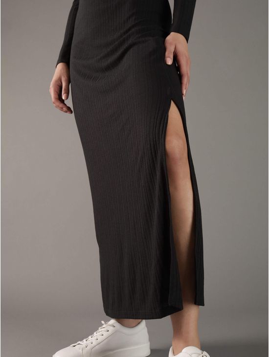 Vestido-Calvin-Klein-Acanalado-Mujer-Negro