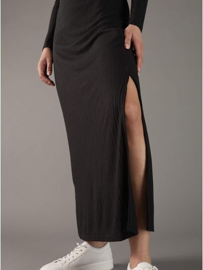 Vestido-Calvin-Klein-Acanalado-Mujer-Negro