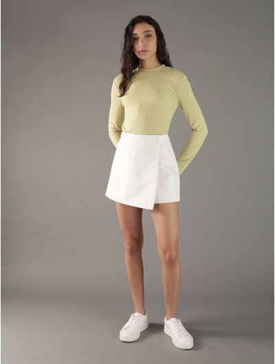 Falda-Calvin-Klein-con-Placa-Logo-Mujer-Blanco