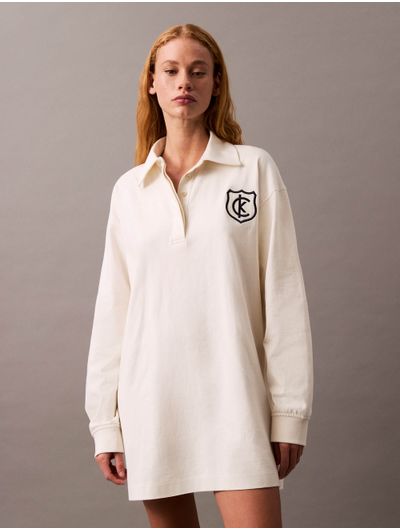 Vestido-Calvin-Klein-Mini-Polo-Rugby-Mujer-Blanco