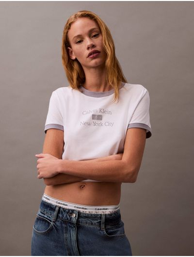 Playera-Calvin-Klein-Cropped-Estampado-Mujer-Multicolor