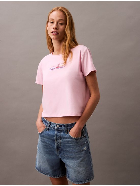 Playera-Calvin-Klein-Slim-Estampado-Mujer-Rosa