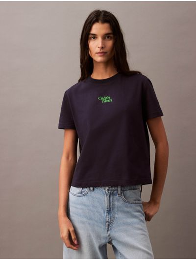 Playera-Calvin-Klein-Logo-Mujer-Azul